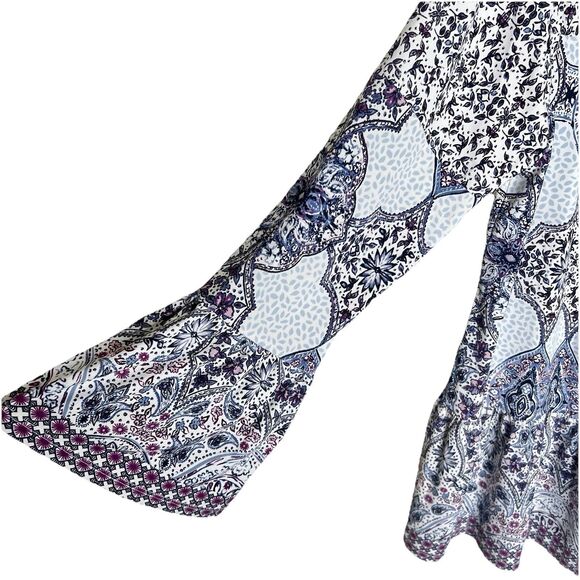 Style & Co Paisley Boho Top Sz Large Long Sleeves Bottom And Sleeve Ruffle - Picture 5 of 8